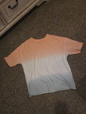 Aeropostale Ombre Peach to Light Blue Short Sleeve Tee